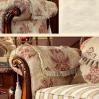 Scandinavian Cotton Blend Curved Sofa with Rolled Arms and Camelback Design