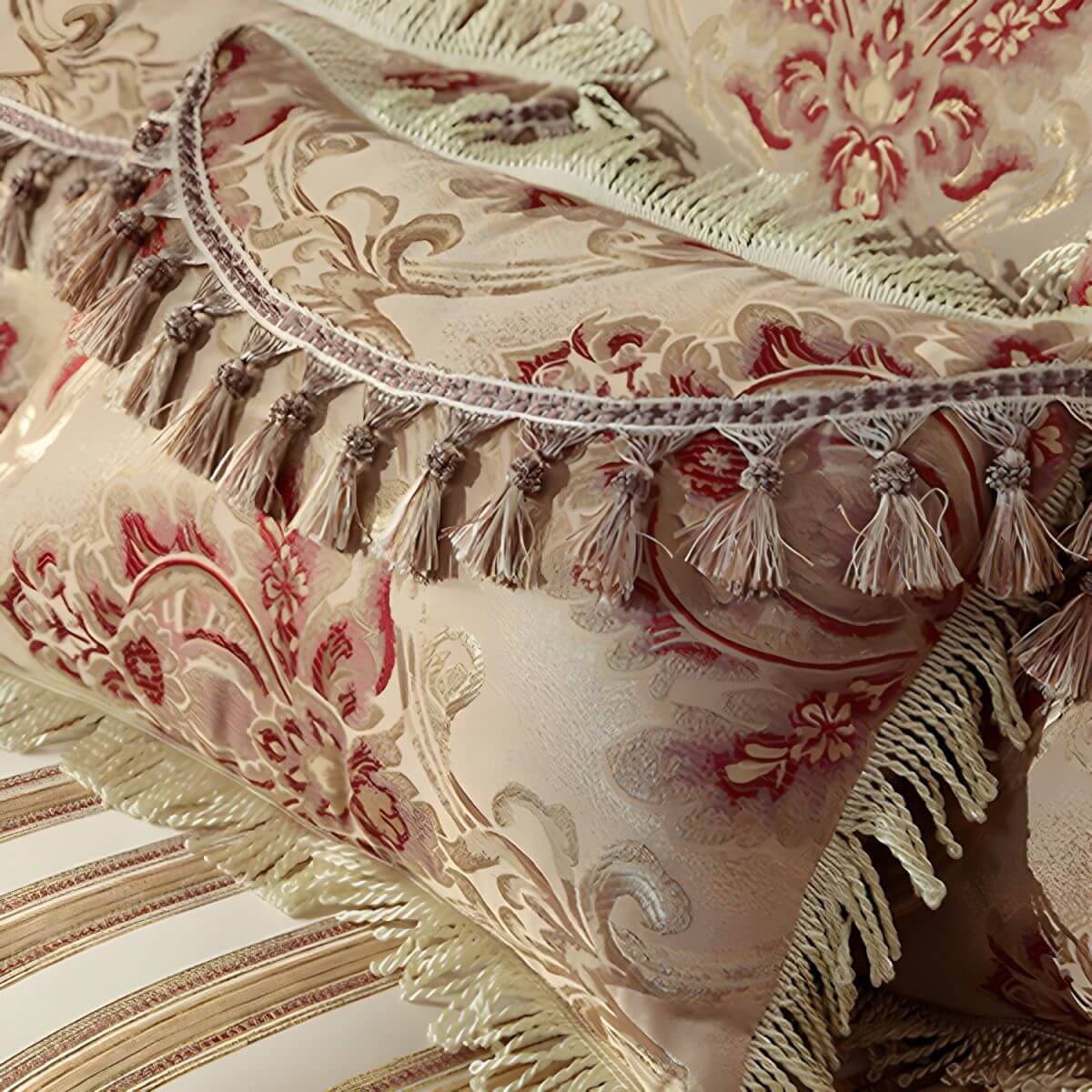 Scandinavian Cotton Blend Curved Sofa with Rolled Arms and Camelback Design