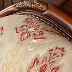 Scandinavian Cotton Blend Curved Sofa with Rolled Arms and Camelback Design