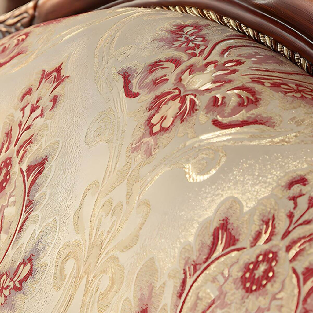 Scandinavian Cotton Blend Curved Sofa with Rolled Arms and Camelback Design