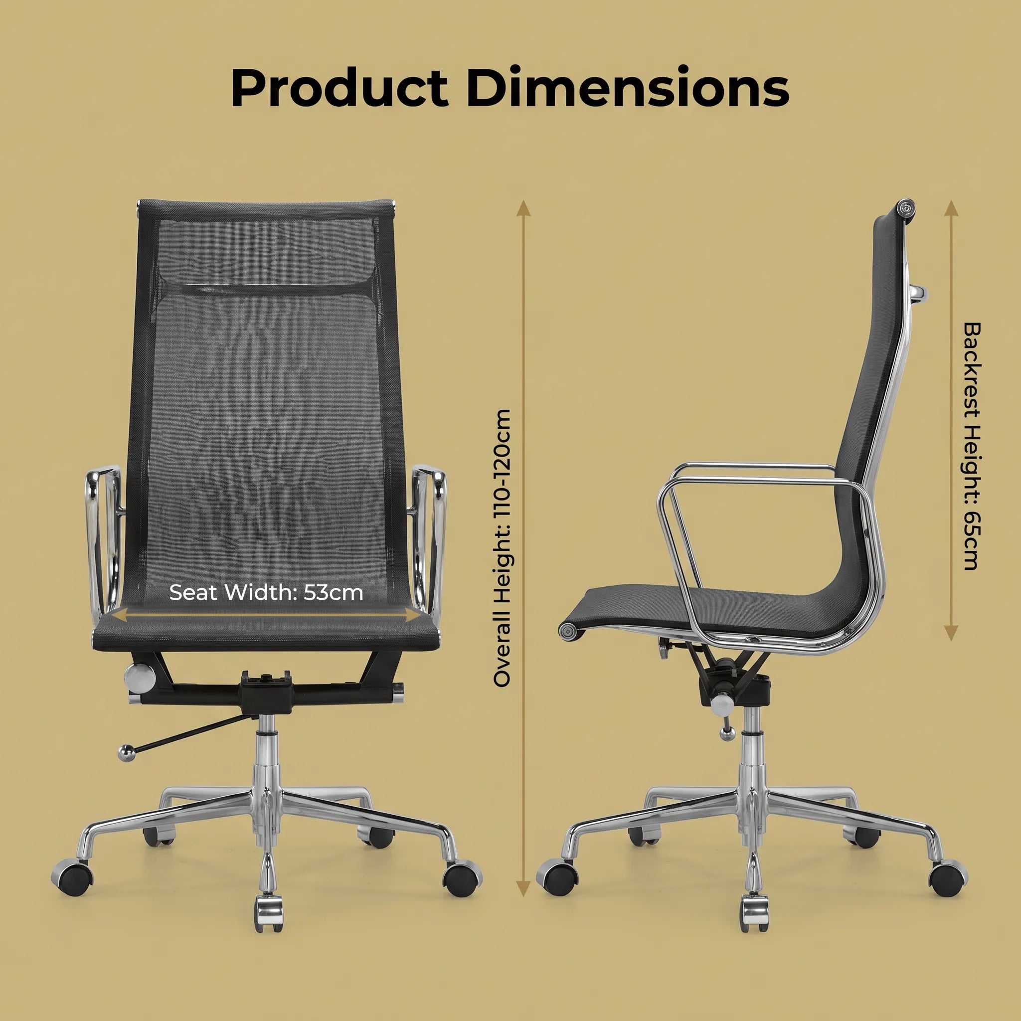 Scandinavian Ergonomic Mesh Office Chair with Chrome Base