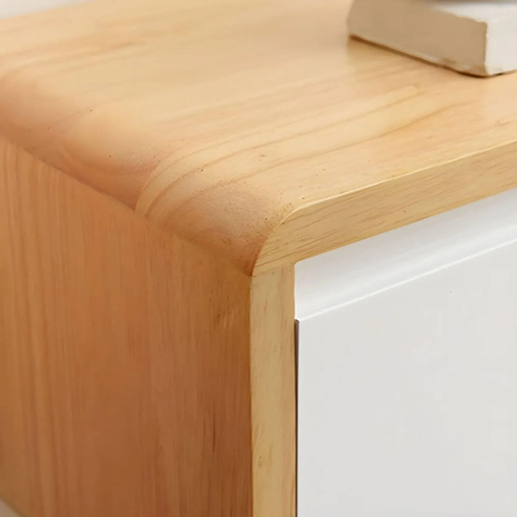 Scandinavian Low-Profile Wood TV Stand with Drawers and Cabinet