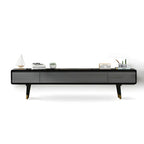 Scandinavian Low-Profile Wood TV Stand with Drawers and Cabinet