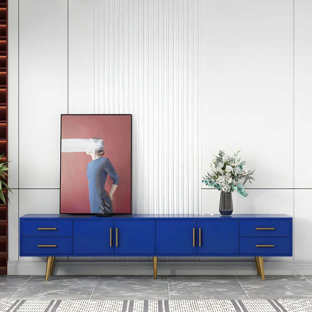 Scandinavian Matte TV Stand with Drawers in Multiple Finishes