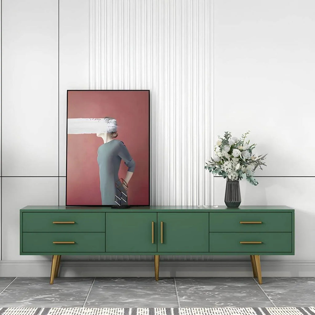 Scandinavian Matte TV Stand with Drawers in Multiple Finishes