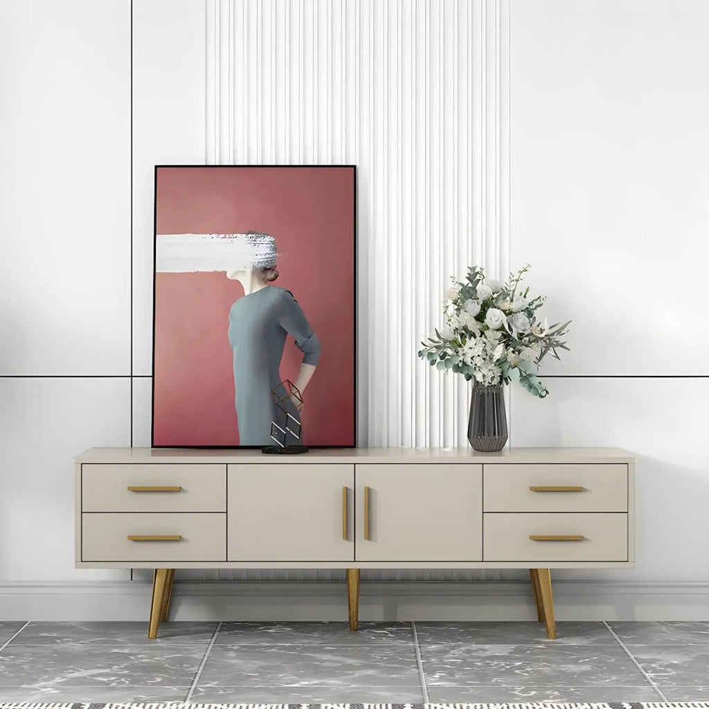 Scandinavian Matte TV Stand with Drawers in Multiple Finishes
