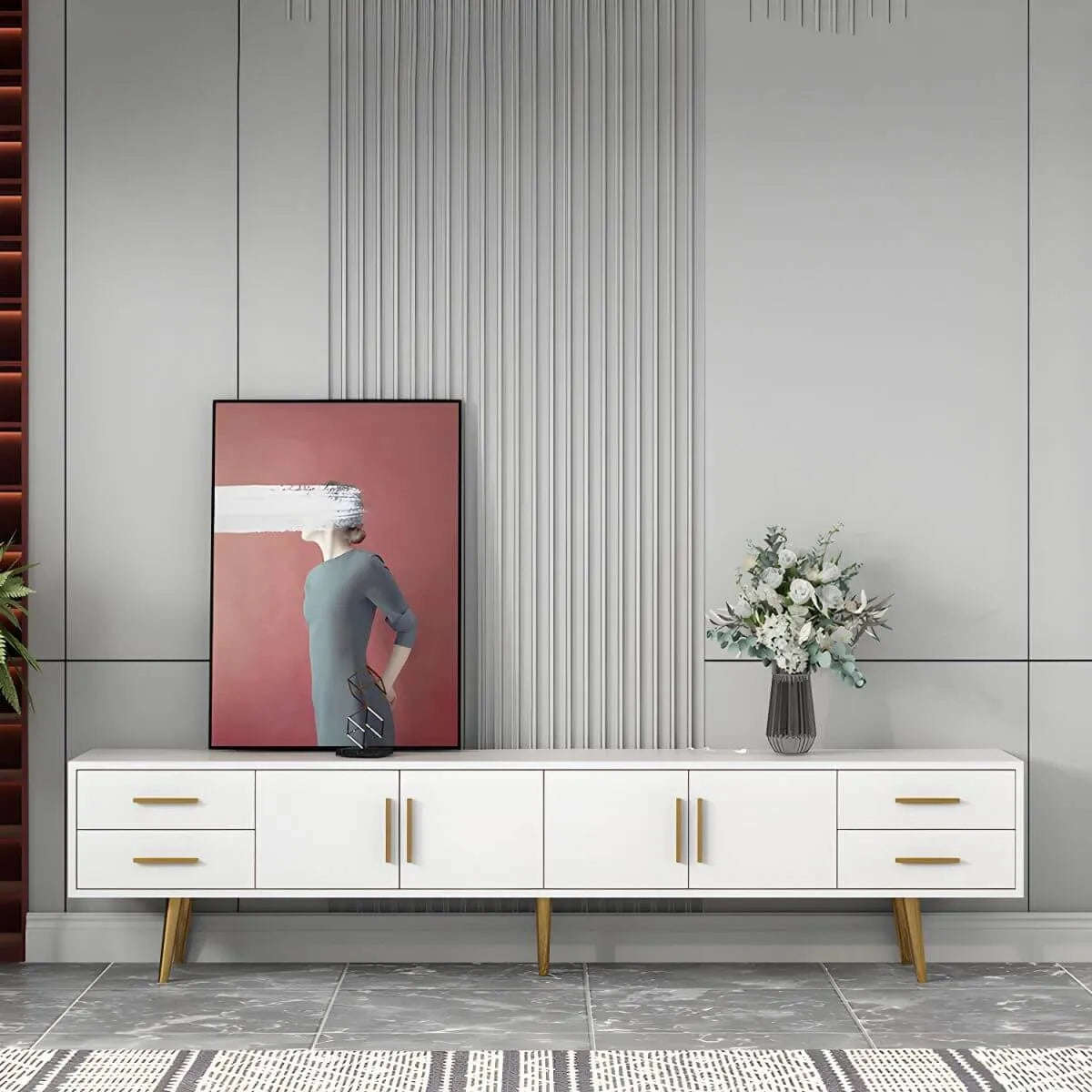 Scandinavian Matte TV Stand with Drawers in Multiple Finishes