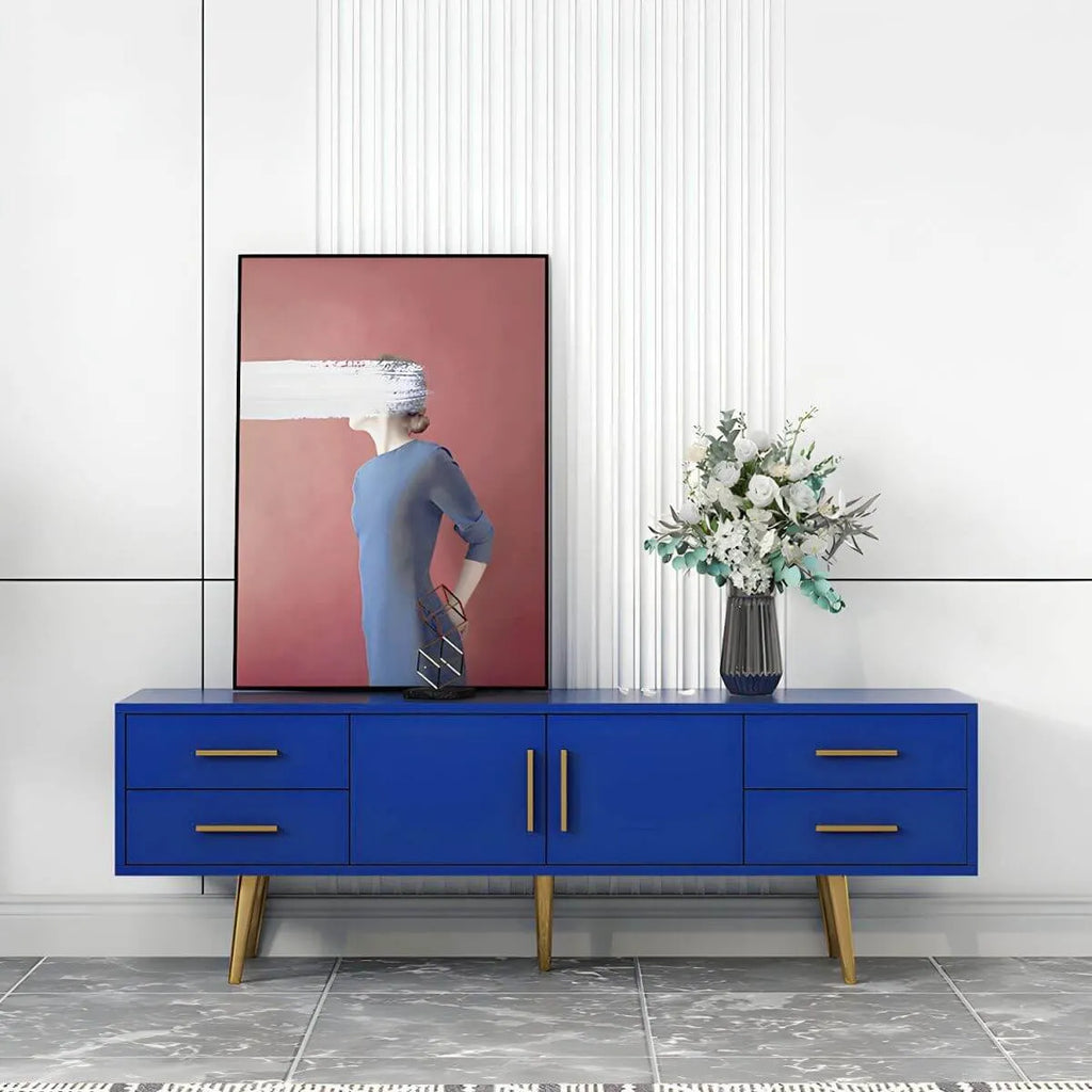 Scandinavian Matte TV Stand with Drawers in Multiple Finishes