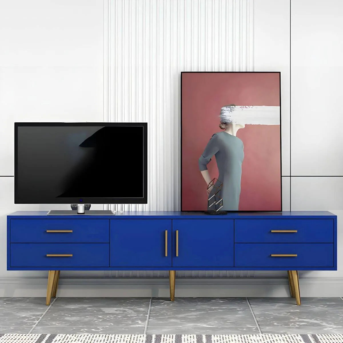 Scandinavian Matte TV Stand with Drawers in Multiple Finishes