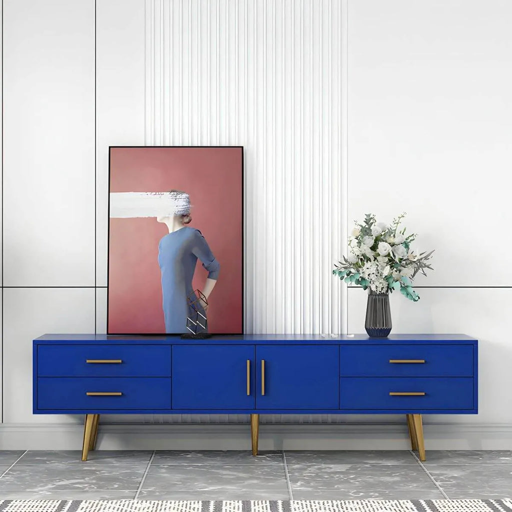 Scandinavian Matte TV Stand with Drawers in Multiple Finishes