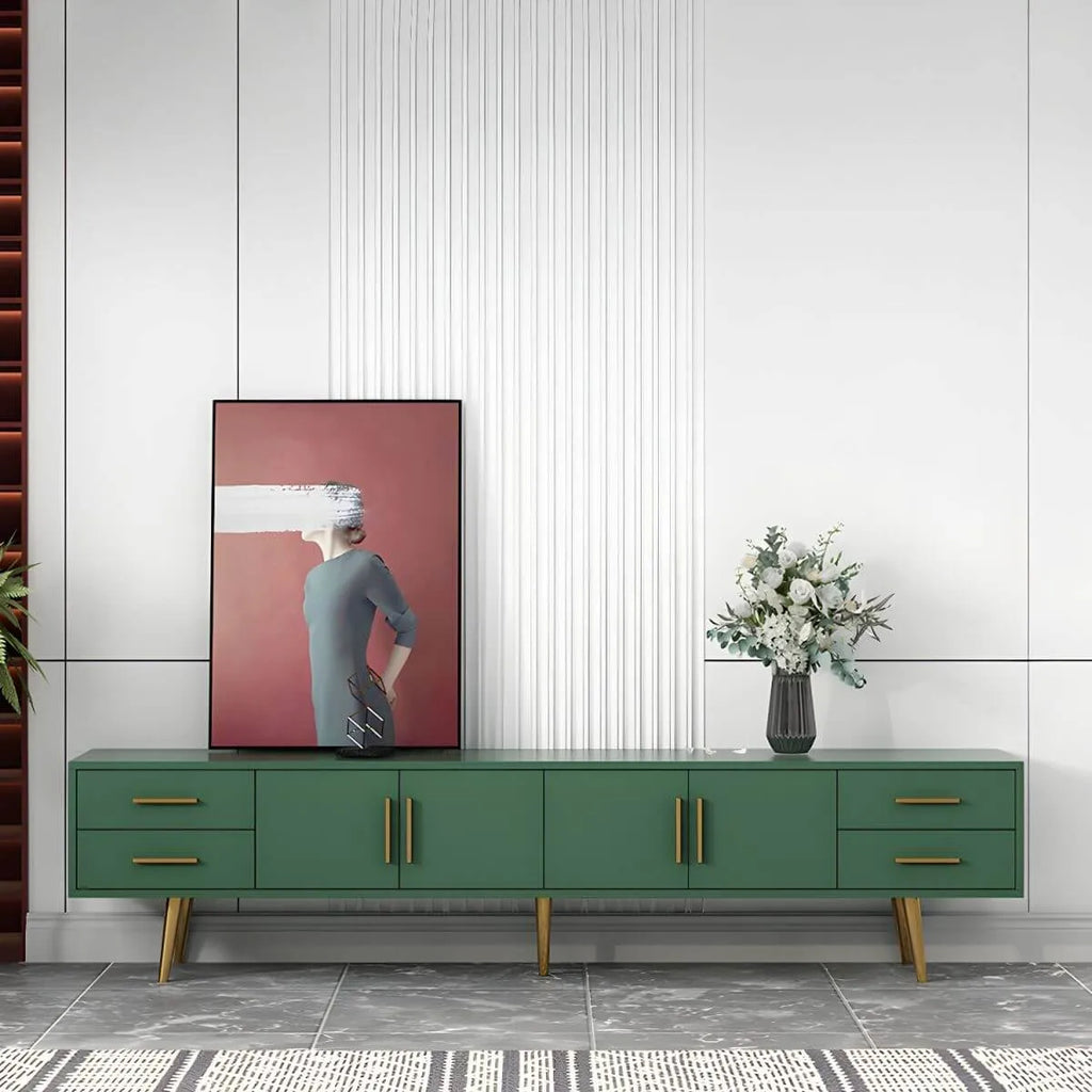 Scandinavian Matte TV Stand with Drawers in Multiple Finishes