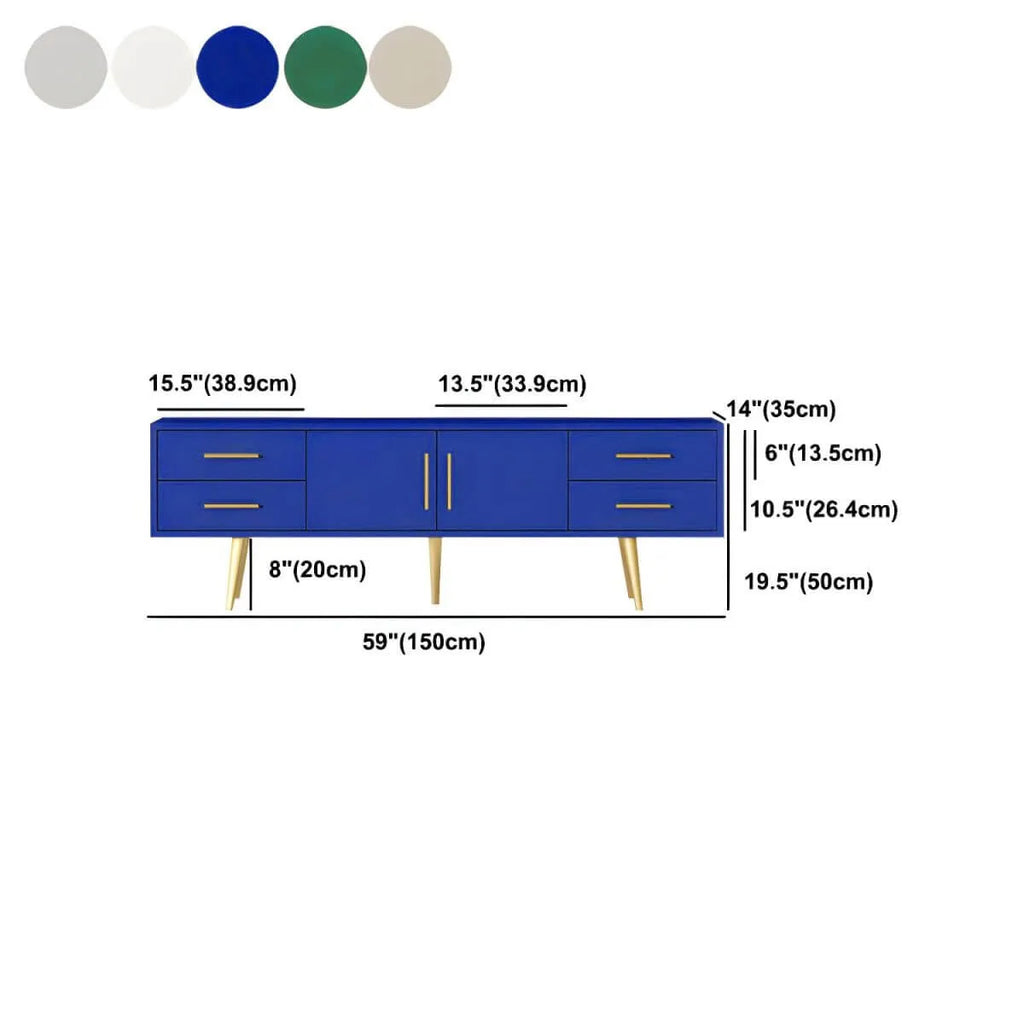Scandinavian Matte TV Stand with Drawers in Multiple Finishes Dimensions