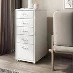 Scandinavian Metal Filing Cabinet With Drawers and Rolling Storage