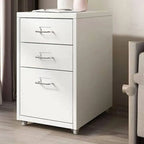 Scandinavian Metal Filing Cabinet With Drawers and Rolling Storage