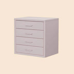 Scandinavian Metal Filing Cabinet With Drawers and Rolling Storage