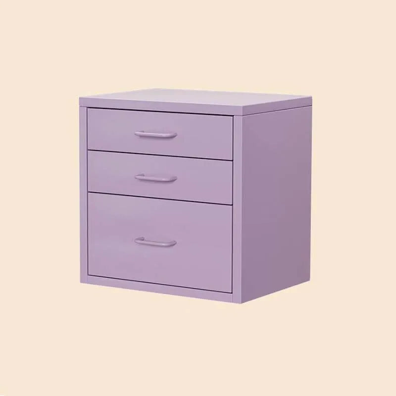 Scandinavian Metal Filing Cabinet With Drawers and Rolling Storage