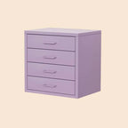 Scandinavian Metal Filing Cabinet With Drawers and Rolling Storage