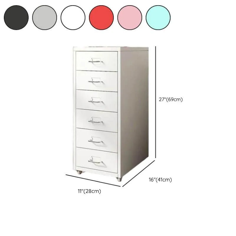 Scandinavian Metal Filing Cabinet With Drawers and Rolling Storage Dimensions