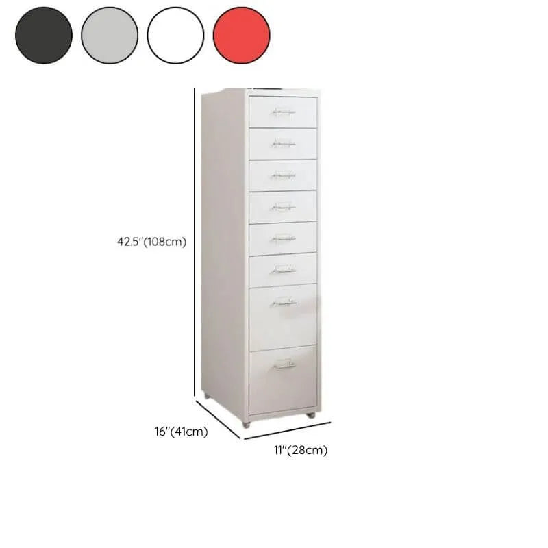 Scandinavian Metal Filing Cabinet With Drawers and Rolling Storage Dimensions
