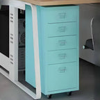 Scandinavian Metal Filing Cabinet With Drawers and Rolling Storage Main Product Image