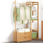 Scandinavian Open Wardrobe Armoire With Shelves and Clothing Rail