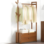 Scandinavian Open Wardrobe Armoire With Shelves and Clothing Rail