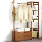 Scandinavian Open Wardrobe Armoire With Shelves and Clothing Rail
