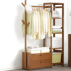 Scandinavian Open Wardrobe Armoire With Shelves and Clothing Rail