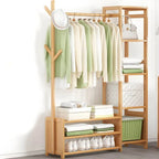 Scandinavian Open Wardrobe Armoire With Shelves and Clothing Rail