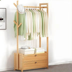 Scandinavian Open Wardrobe Armoire With Shelves and Clothing Rail