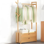 Scandinavian Open Wardrobe Armoire With Shelves and Clothing Rail