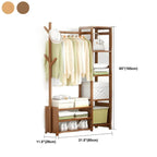 Scandinavian Open Wardrobe Armoire With Shelves and Clothing Rail Dimensions