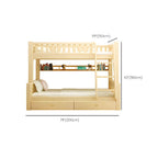 Scandinavian Pine Kids Bunk Bed with Bookcase and Mattress Dimensions