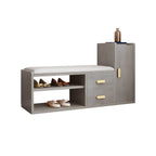 Scandinavian Shoe Storage Bench with Drawers and Adjustable Shelves