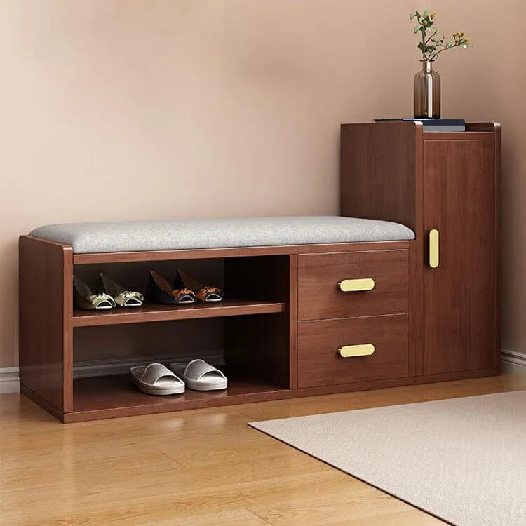 Scandinavian Shoe Storage Bench with Drawers and Adjustable Shelves Secondary image