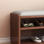 Scandinavian Shoe Storage Bench with Drawers and Adjustable Shelves
