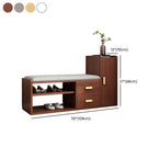 Scandinavian Shoe Storage Bench with Drawers and Adjustable Shelves Dimensions
