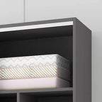 Scandinavian Sliding Door Wood Wardrobe With Shelves And Rod