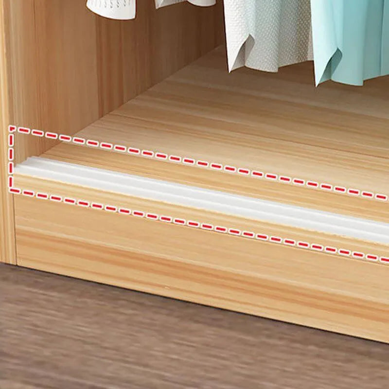 Scandinavian Sliding Door Wood Wardrobe With Shelves And Rod