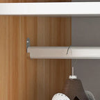 Scandinavian Sliding Door Wood Wardrobe With Shelves And Rod