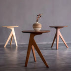 Scandinavian Solid Ash Round Side Table – 3 or 4-Leg Design