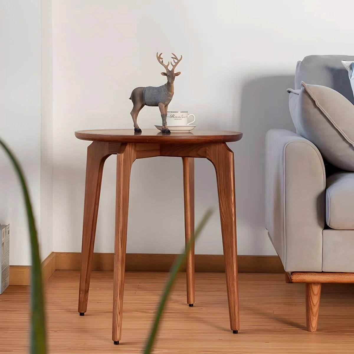 Scandinavian Solid Ash Round Side Table – 3 or 4-Leg Design