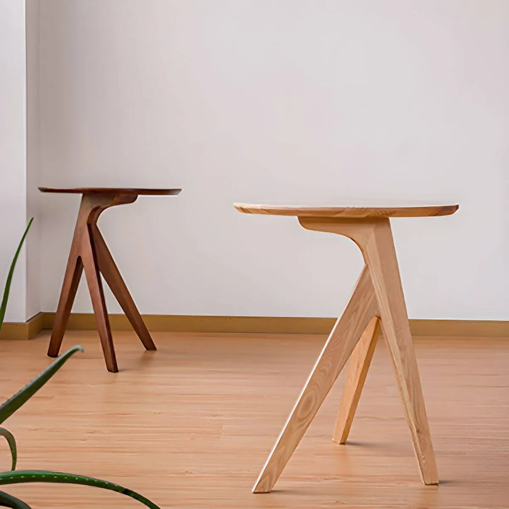 Scandinavian Solid Ash Round Side Table – 3 or 4-Leg Design