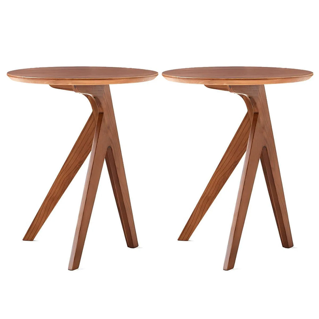Scandinavian Solid Ash Round Side Table – 3 or 4-Leg Design