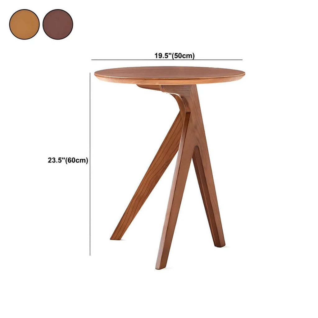 Scandinavian Solid Ash Round Side Table – 3 or 4-Leg Design Dimensions