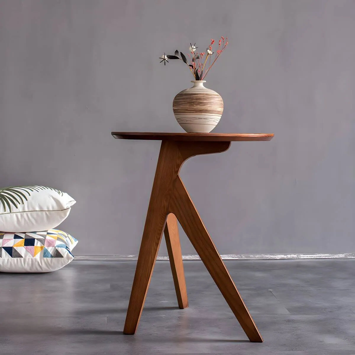 Scandinavian Solid Ash Round Side Table – 3 or 4-Leg Design Main Product Image Main image