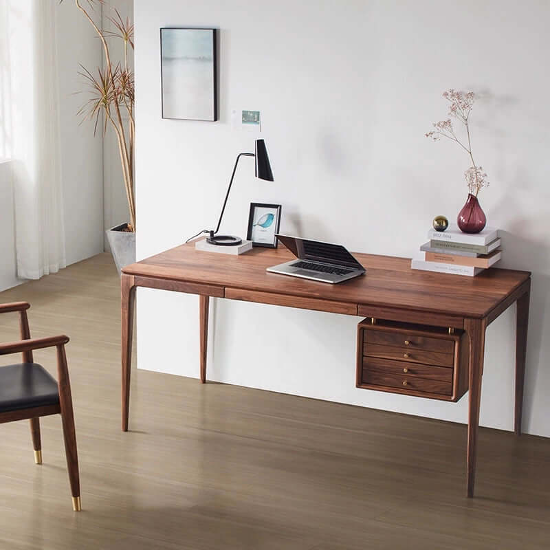 Scandinavian Solid Wood Desk With Floating Drawers Secondary image