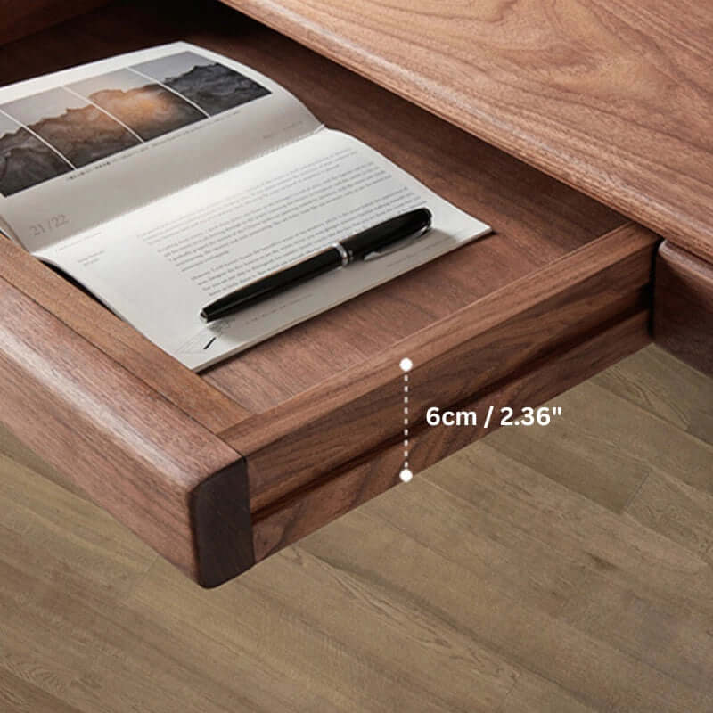 Scandinavian Solid Wood Desk With Floating Drawers