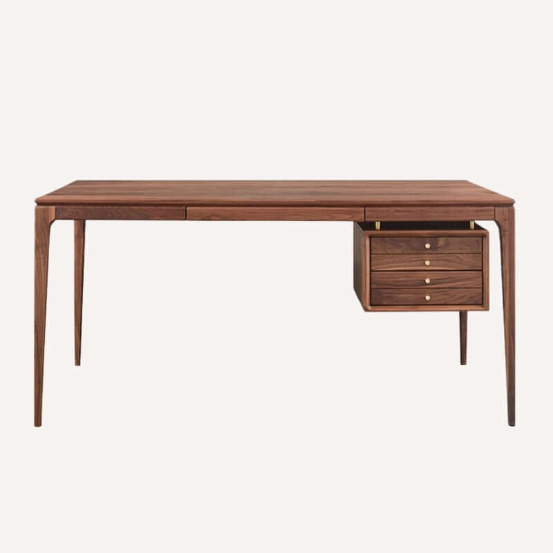 Scandinavian Solid Wood Desk With Floating Drawers Main Product Image
