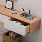 Scandinavian Solid Wood Floating TV Stand with Drawers